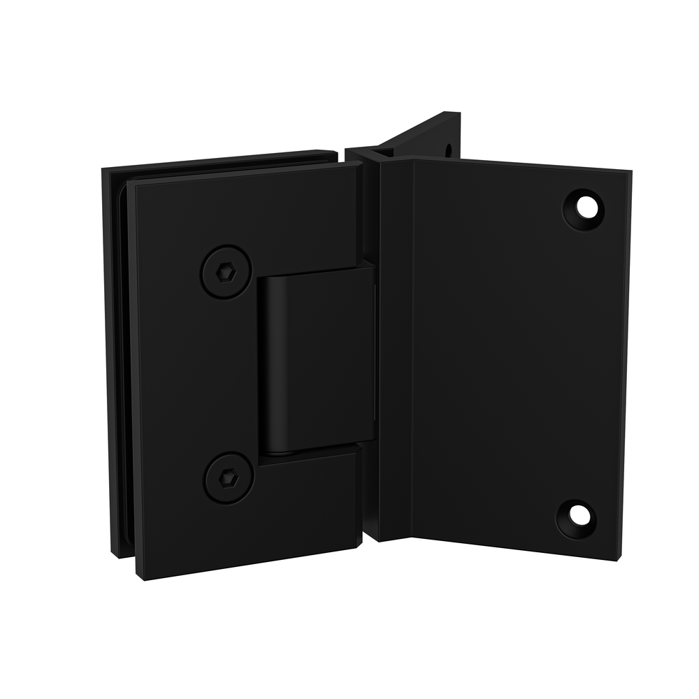 Boston Heavy Duty Hinge with Corner Type Mounting Plate - Matte Black