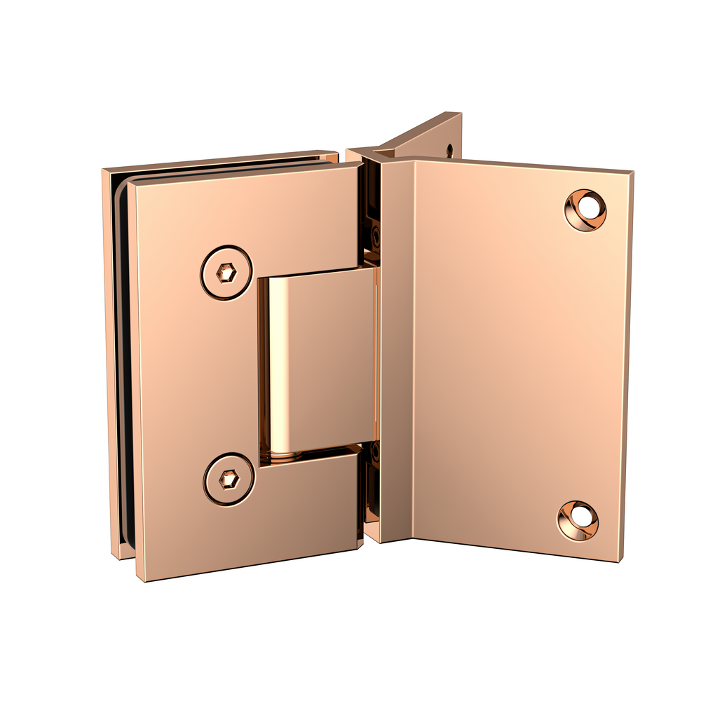Boston Hinge with Corner Type Mounting Plate - Polished Rose Gold