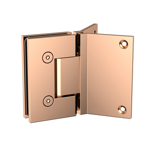 Boston Hinge with Corner Type Mounting Plate - Polished Rose Gold
