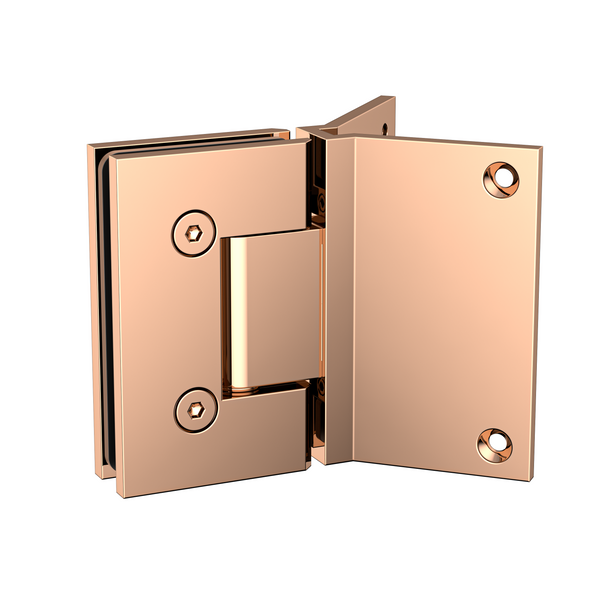 Boston Hinge with Corner Type Mounting Plate - Polished Rose Gold