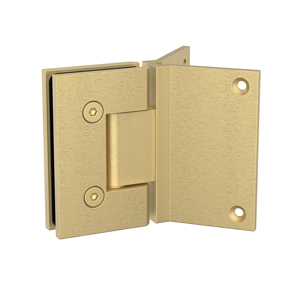 Boston Hinge with Corner Type Mounting Plate - Soft Gold Brushed