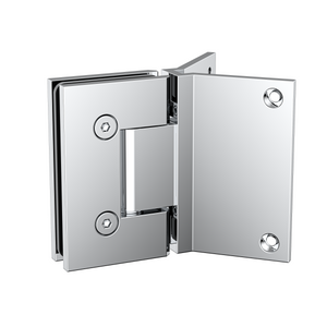 Boston Wall to 6-8mm Glass Hinge with Corner Type Mounting Plate - Polished Chrome
