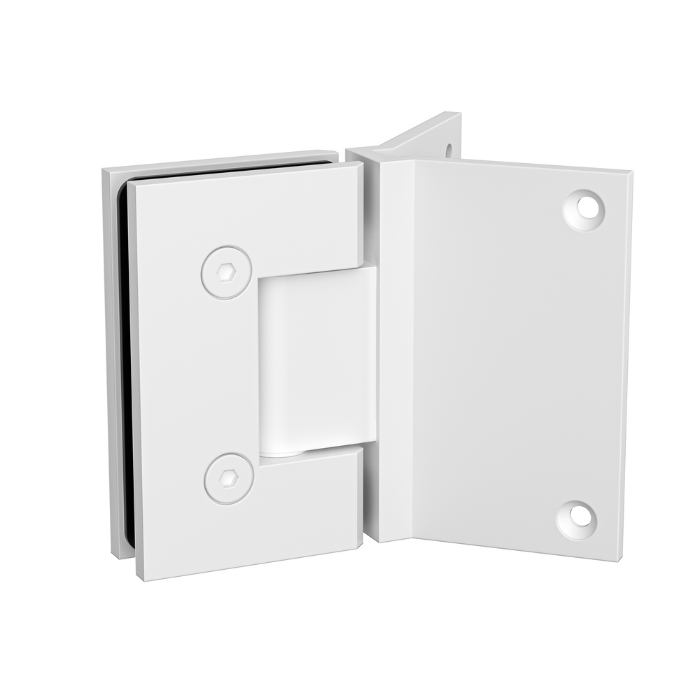 Boston Hinge with Corner Type Mounting Plate - White