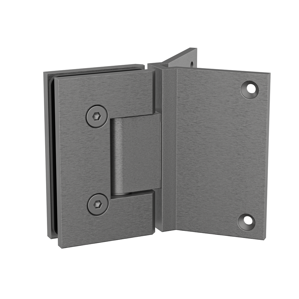 Boston Heavy Duty Hinge with Corner Type Mounting Plate - Brushed Gun Metal