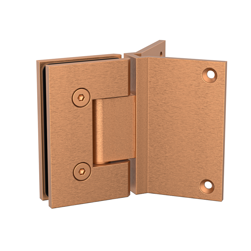 Boston Hinge with Corner Type Mounting Plate - Brushed Rose Gold