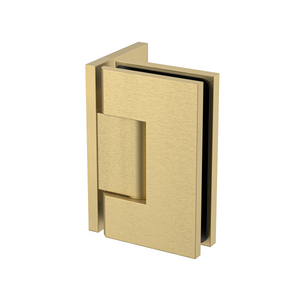 Stealth Wall to Glass 90 Degree Hinge with Offset Plate Soft Gold Brushed