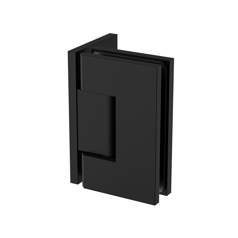 Stealth Wall to Glass 90 Degree Hinge with Offset Plate Matte Black