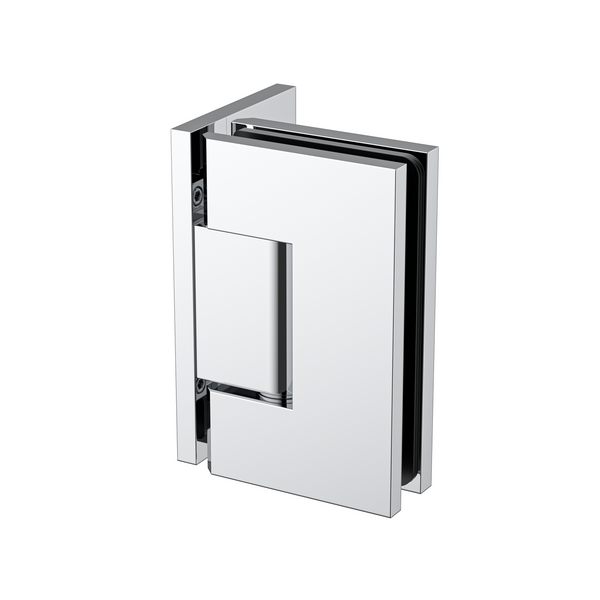 Stealth Wall to Glass 90 Degree Hinge with Offset Plate Polished Chrome