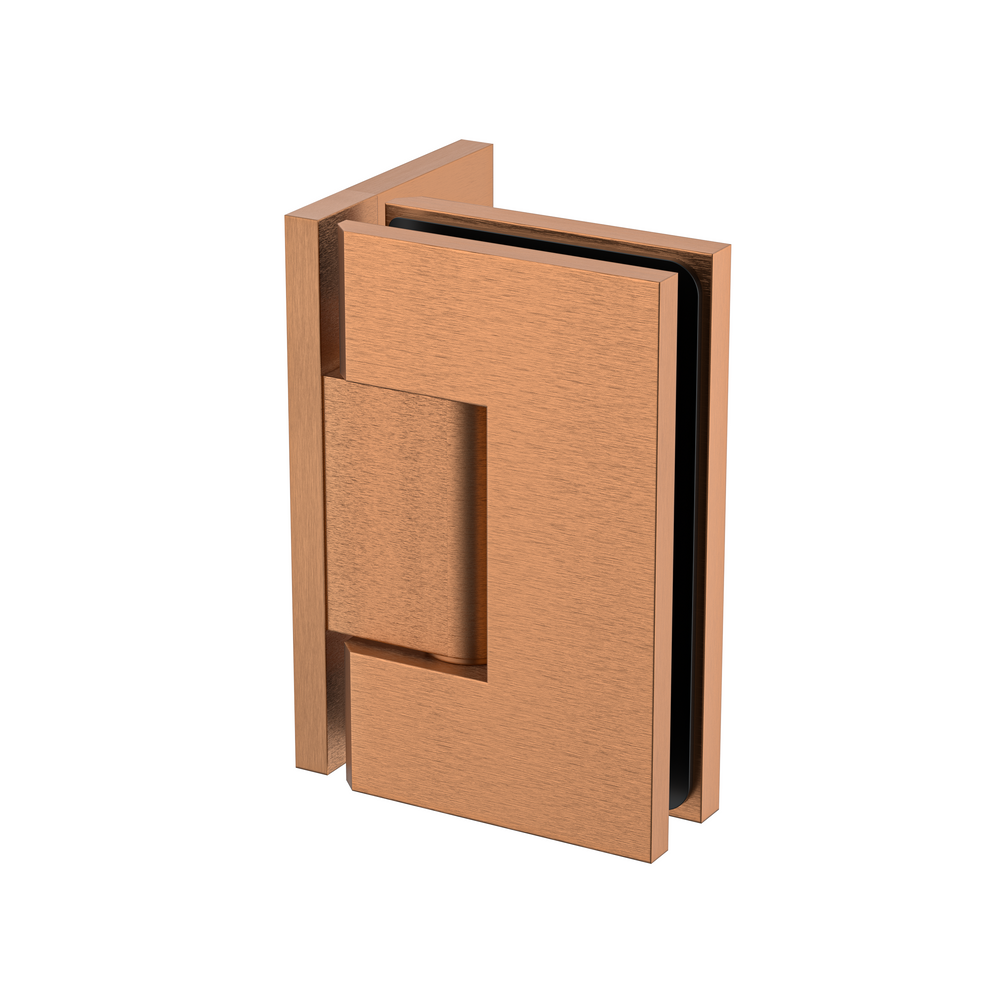 Stealth Wall to Glass 90 Degree Hinge with Offset Plate Brushed Rose Gold