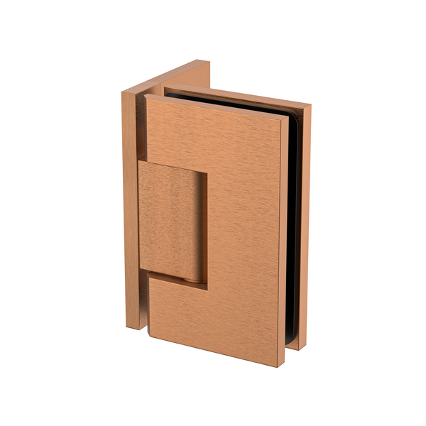 Stealth Wall to Glass 90 Degree Hinge with Offset Plate Brushed Rose Gold