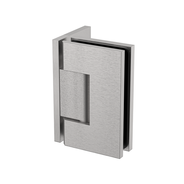 Stealth Wall to Glass 90 Degree Hinge with Offset Plate Satin Nickel