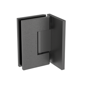 Stealth Wall to Glass 90 Degree Hinge with Offset Plate Brushed Gun Metal