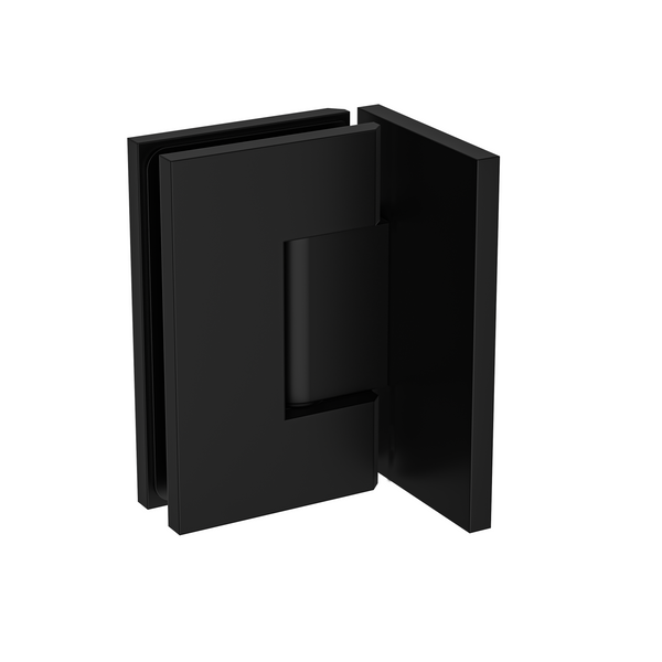 Stealth Wall to Glass 90 Degree Hinge with Offset Plate Matte Black