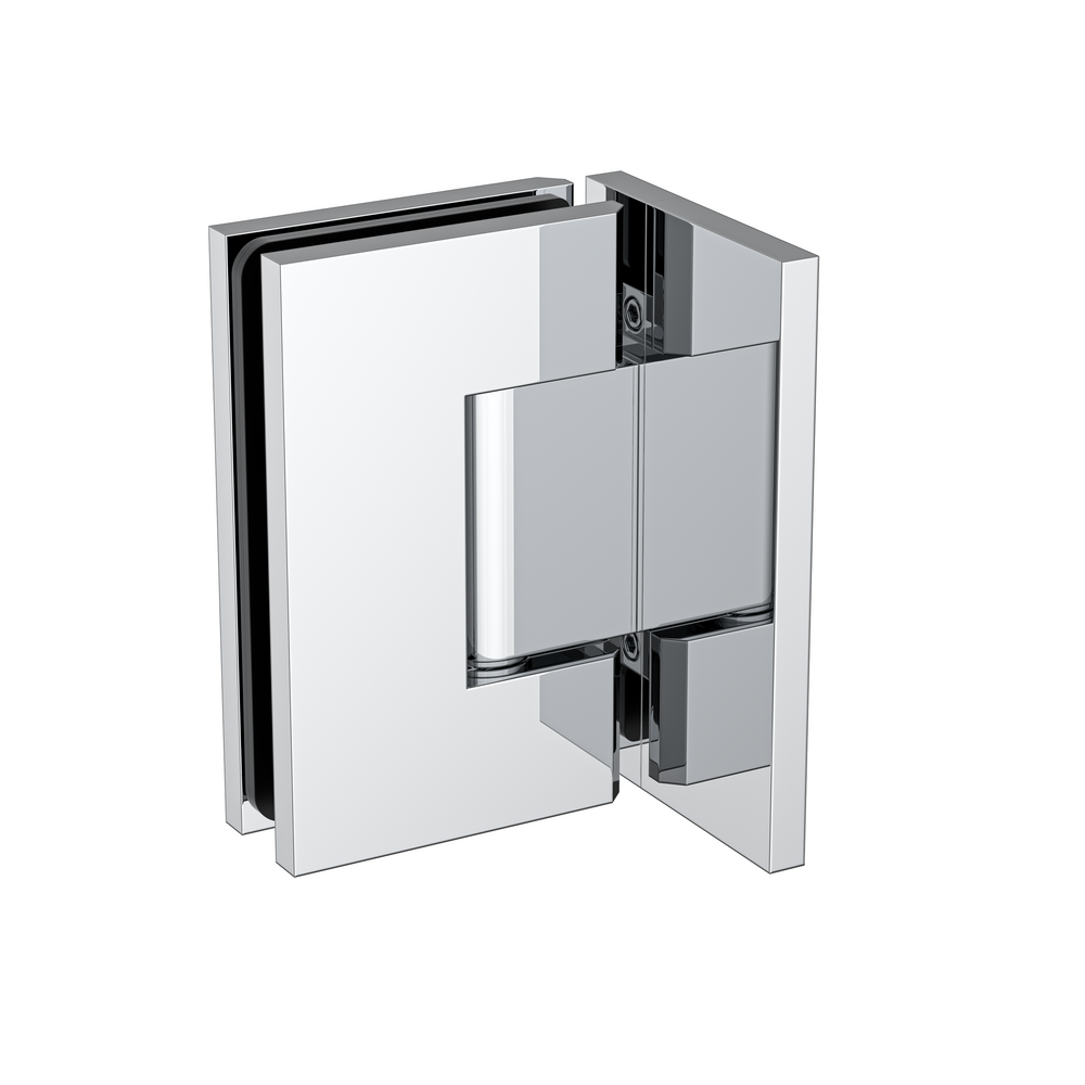 Stealth Wall to Glass 90 Degree Hinge with Offset Plate Matte Chrome