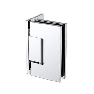 Boston Wall to 6-8 mm Glass 90 Degree Hinge with L Type Mounting Plate - Polished Chrome