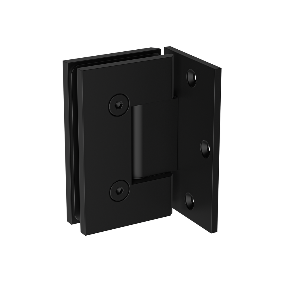 90 degree glass to wall hinge matte black