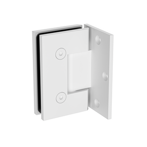 Boston Wall to Glass 90 Degree Hinge with L Type Mounting Plate - White