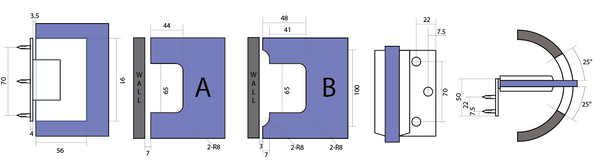 Wall to Glass 90 Degree Hinge with L Type Mounting Plate -Brushed Gun Metal