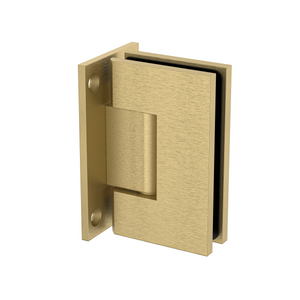 Boston Wall to Glass Hinge with T Type Mounting Plate - Soft Gold Brushed