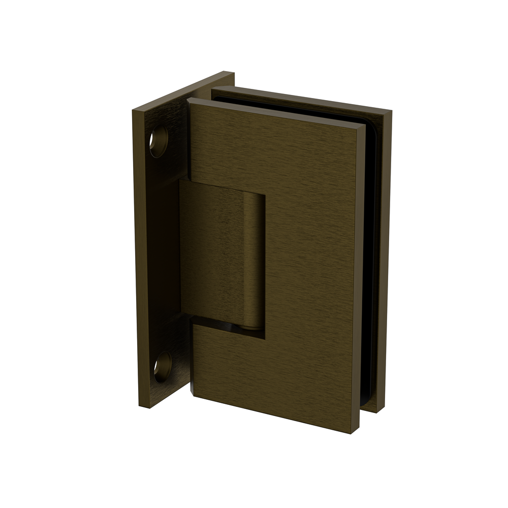 Boston Wall to Glass Hinge with T Type Mounting Plate - Antique Brass