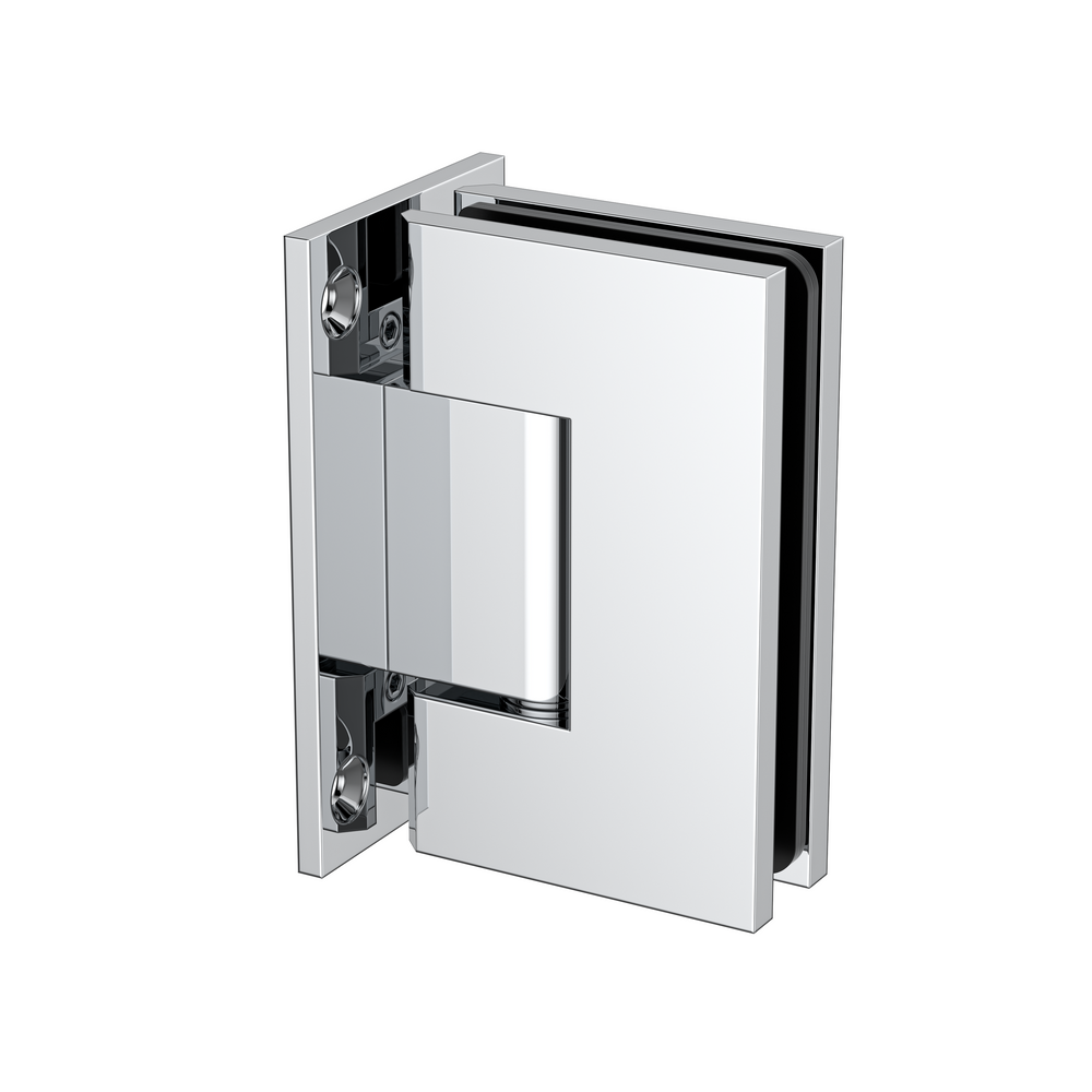Boston Wall to 6-8mm Glass Hinge with T Type Mounting Plate - Polished Chrome