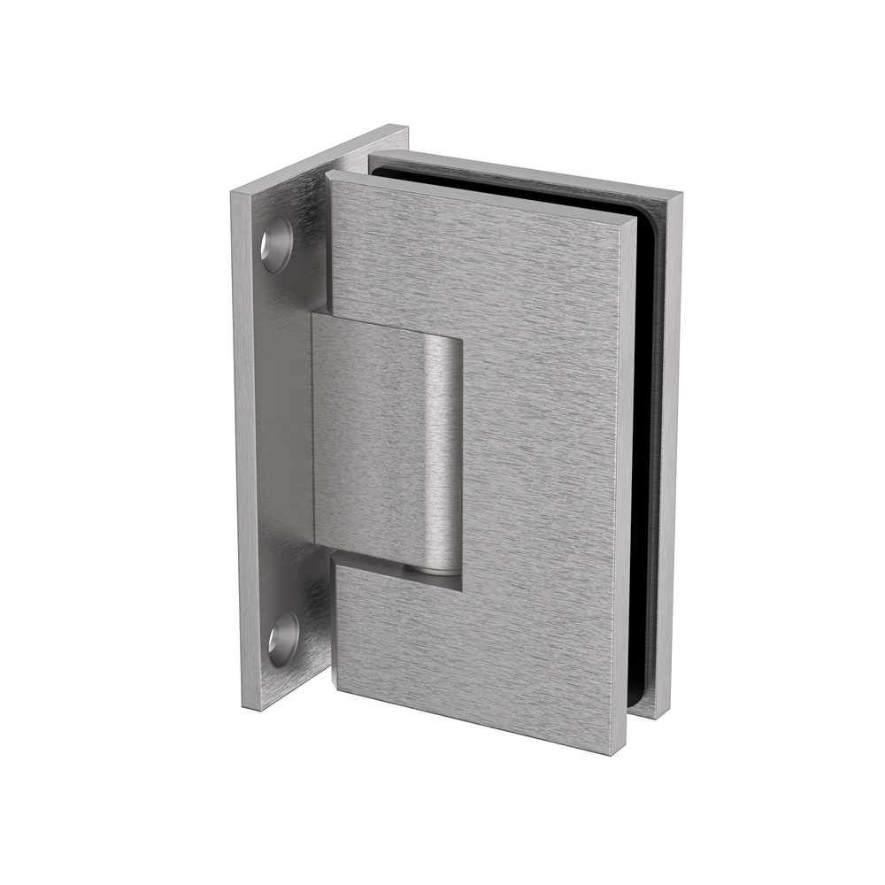 Boston Wall to Glass Heavy Duty Hinge with T Type Mounting Plate - Satin Nickel
