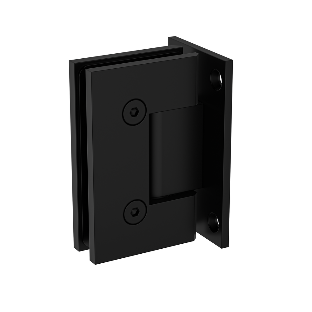 Boston Wall to Glass Hinge with T Type Mounting Plate -Matte Black