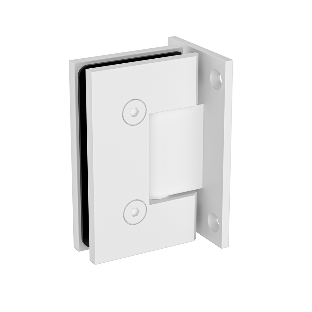 Boston Wall to Glass Hinge with T Type Mounting Plate - White
