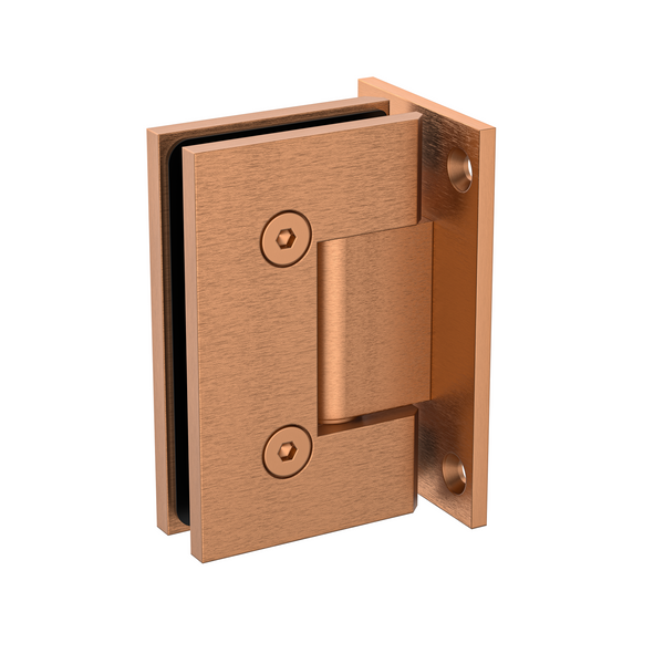 Boston Wall to Glass Heavy Duty Hinge with T Type Mounting Plate - Brushed Rose Gold