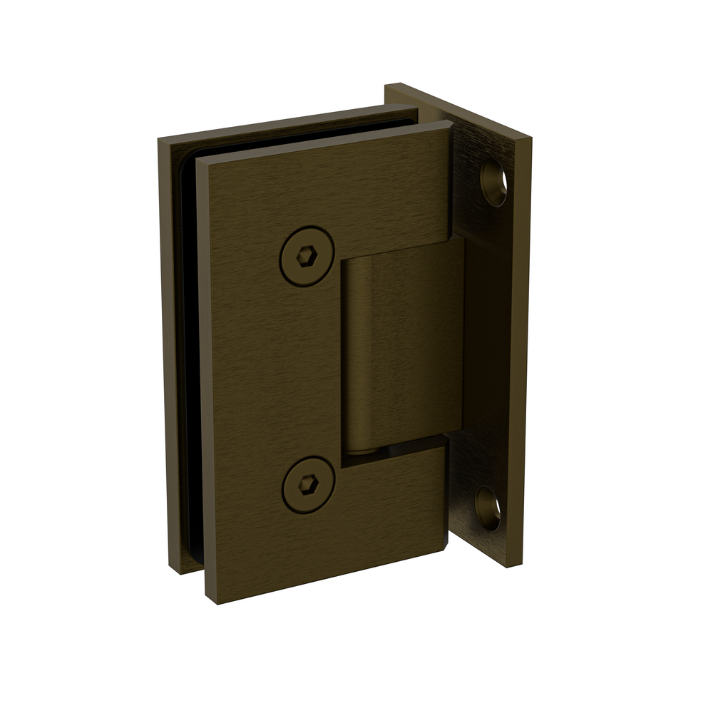 Boston Wall to Glass Hinge with T Type Mounting Plate - Antique Brass