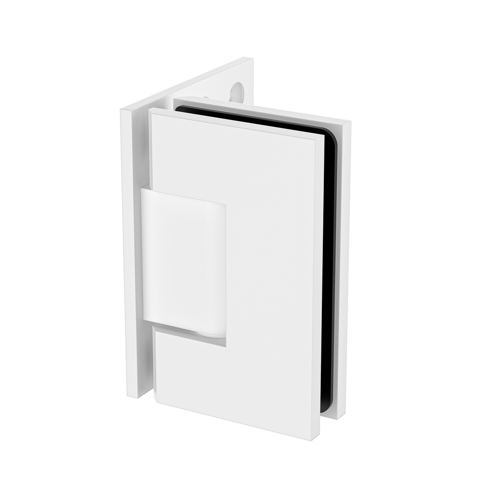 Boston Heavy Duty Wall to Glass Hinge with XL Type L Mounting Plate -White