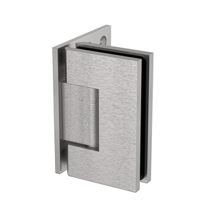 Boston Heavy Duty Wall to Glass Hinge with XL Type L Mounting Plate -Satin Nickel