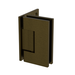 Boston Wall to Glass Hinge with XL Type L Mounting Plate  Antique Brass