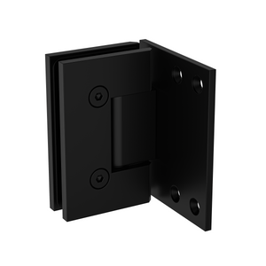 Boston Heavy Duty Wall to Glass Hinge with XL Type L Mounting Plate - Matte Black
