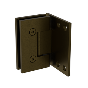 Boston Wall to Glass Hinge with XL Type L Mounting Plate  Antique Brass