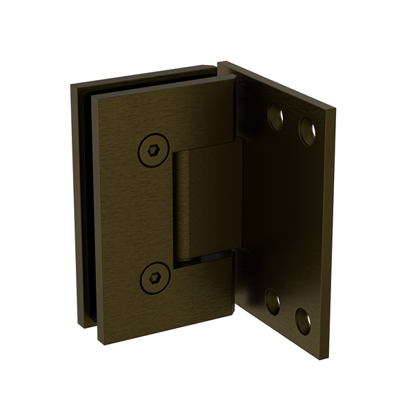 Boston Wall to Glass Hinge with XL Type L Mounting Plate  Antique Brass