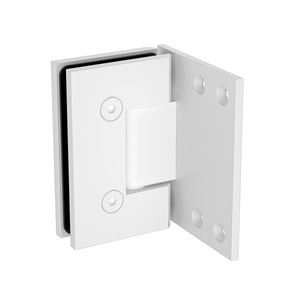 Boston Heavy Duty Wall to Glass Hinge with XL Type L Mounting Plate -White