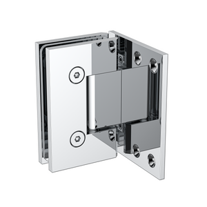 Boston Heavy Duty Wall to Glass Hinge with XL Type L Mounting Plate - Polished Chrome