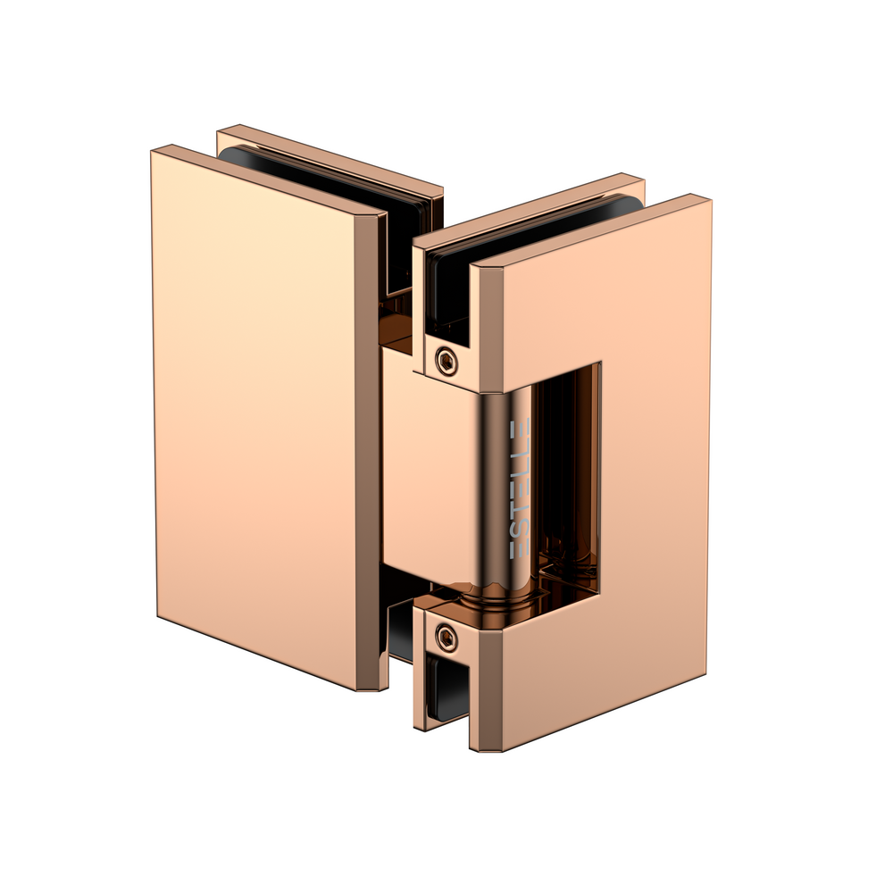 Stealth Glass to Glass 180 Degree Hinge Polished Rose Gold