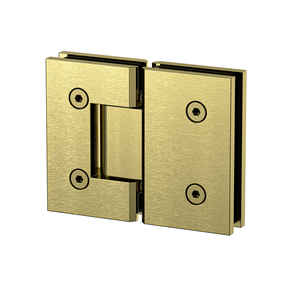 Industry Glass to Glass 180 Degree Hinge Brushed Brass