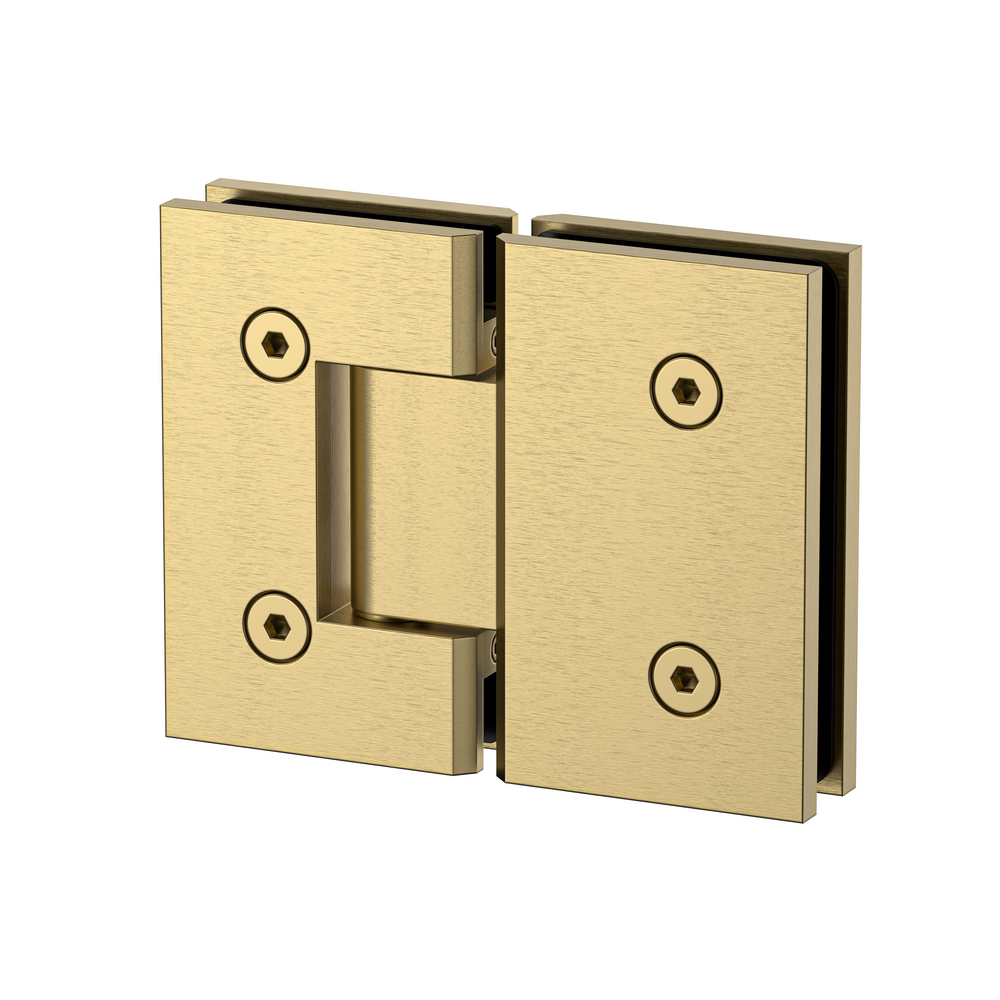Industry Glass to Glass 180 Degree Hinge Soft Gold Brushed