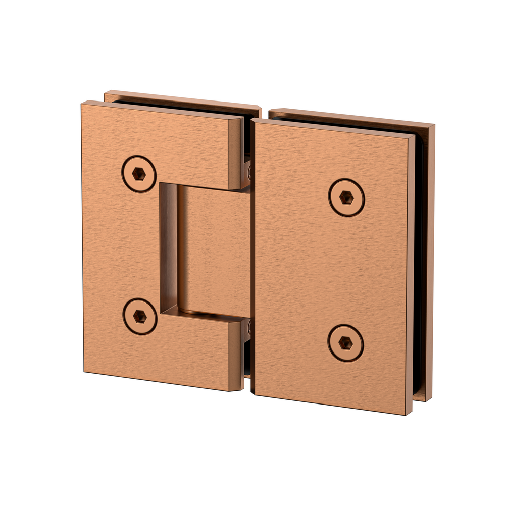 Industry Glass to Glass 180 Degree Hinge Brushed Rose Gold