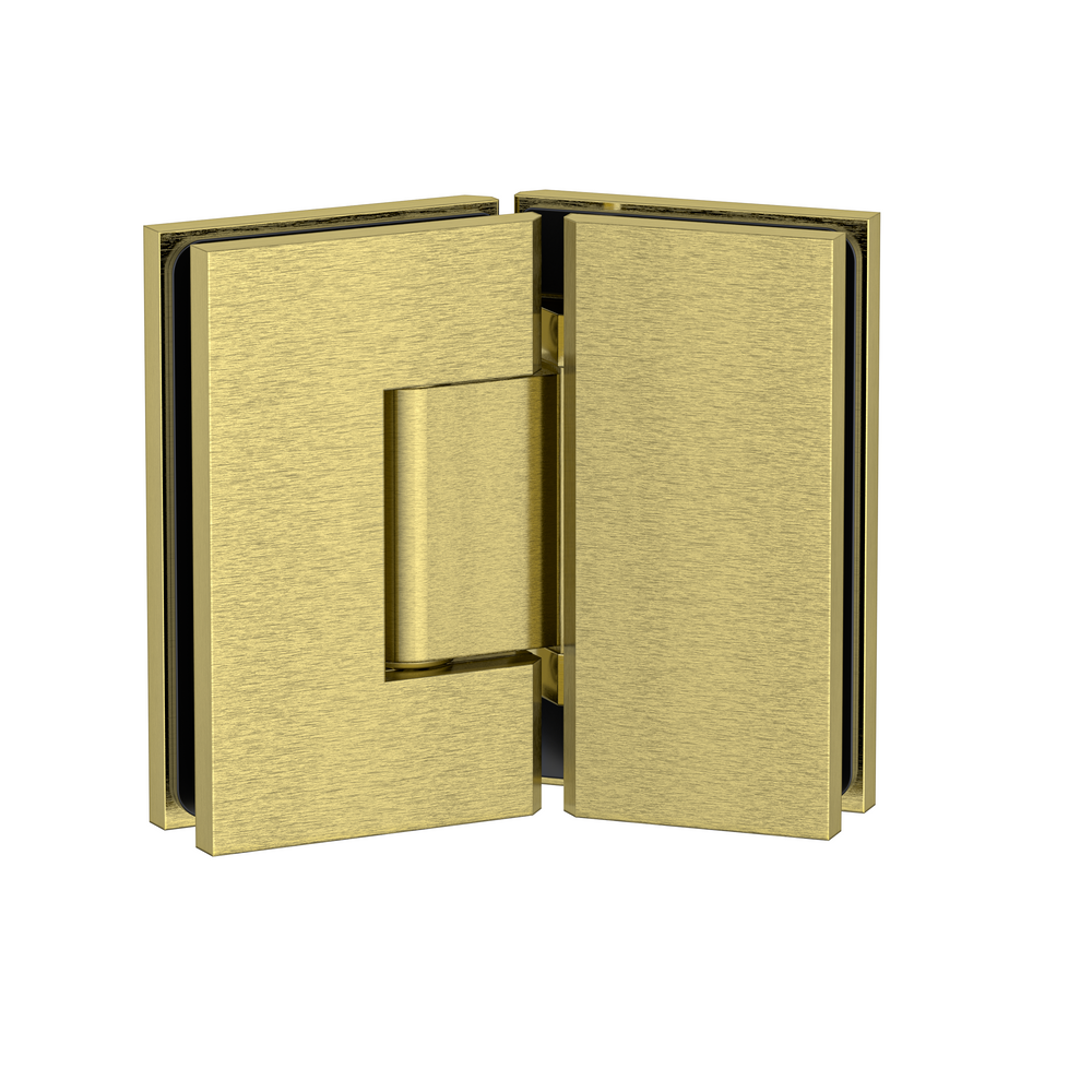 Stealth Glass to Glass 135 Degree Hinge Raw Brushed Brass