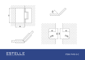Stealth Glass to Glass 135 Degree Hinge Satin Nickel