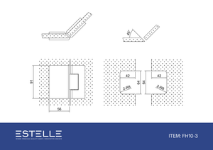 Boston Glass to Glass 135 Degree Hinge Antique Brass