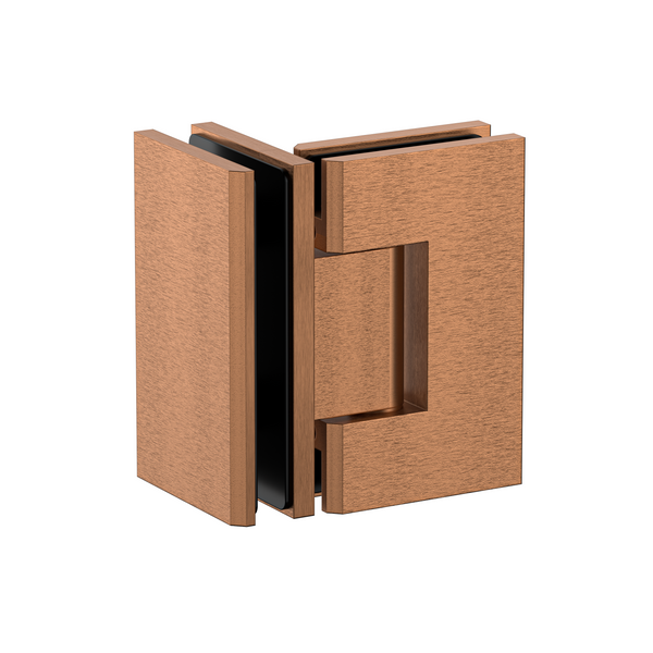 Stealth Glass to Glass 90 Degree Hinge Brushed Rose Gold