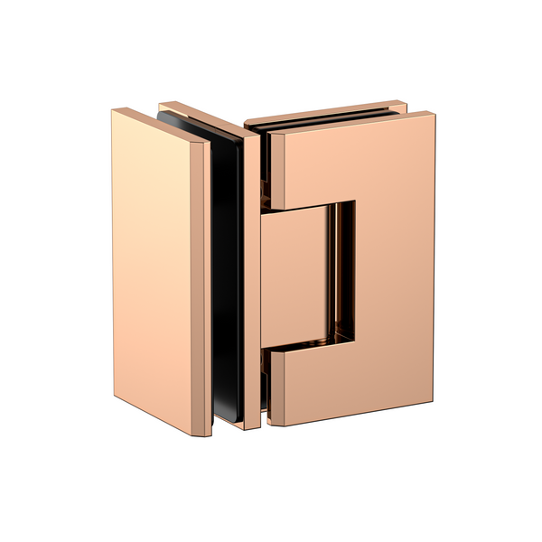 Stealth Glass to Glass 90 Degree Hinge Polished Rose Gold