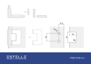 Stealth Glass to Glass 90 Degree Hinge White