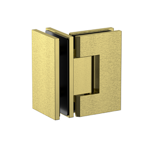 Boston Heavy Duty Glass to Glass 90 Degree Hinge Brushed Brass