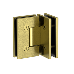 Boston Heavy Duty Glass to Glass 90 Degree Hinge Raw Brushed Brass